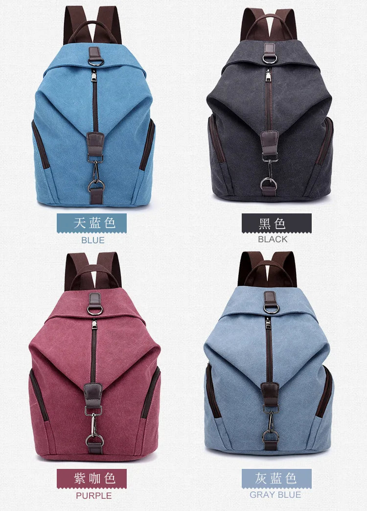 Stylish Vintage Canvas Women Backpack | Fashionable Casual Bag