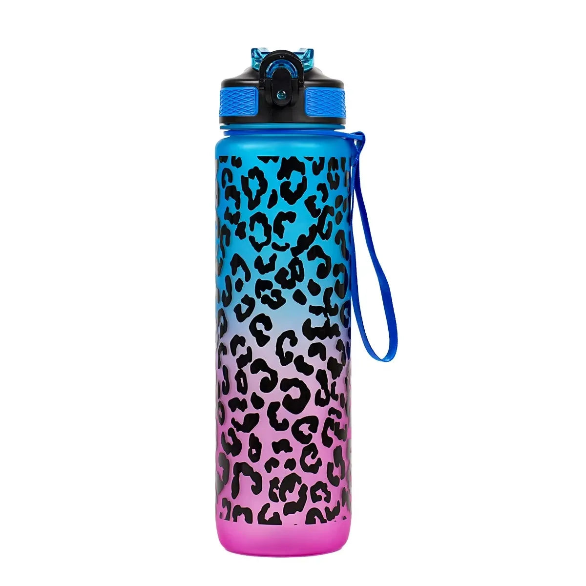 1 Liter Leopard Print Sports Water Bottle | Leak-Proof & Portable