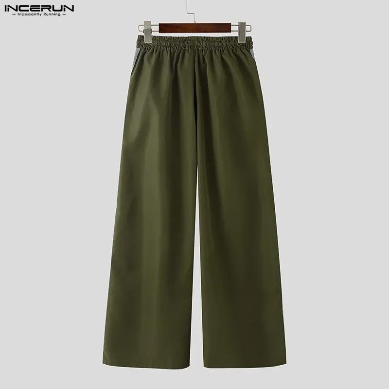 Men's Patchwork Joggers | Stylish Wide Leg Drawstring Pants