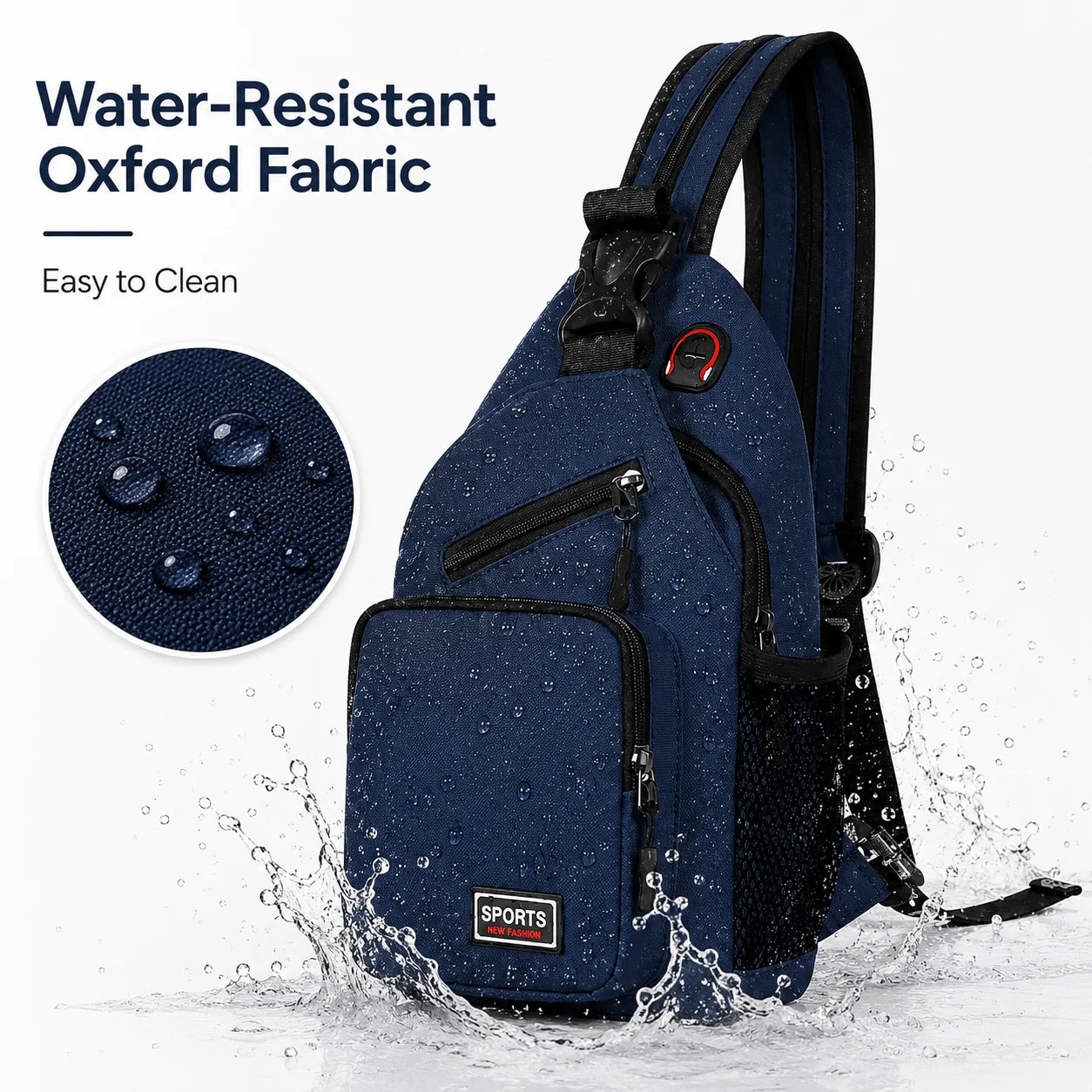 Water Resistant Oxford Sling Backpack | Lightweight Crossbody Bag