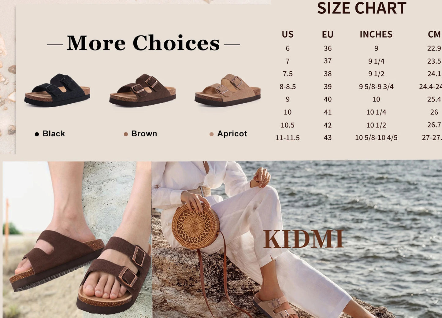 Stylish Summer Women's Sandals | Comfortable Cork Clogs for Beach