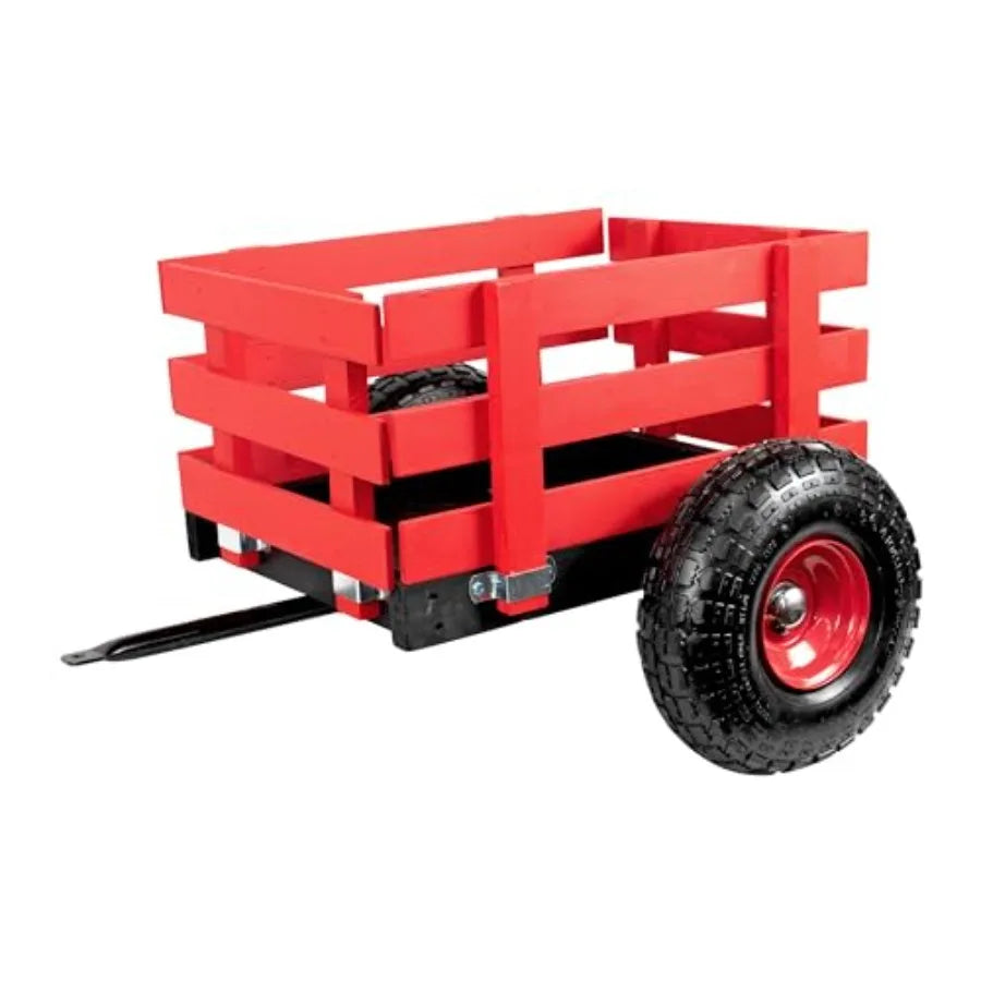Classic Red Tricycle Trailer | Durable Design with Inflatable Tires