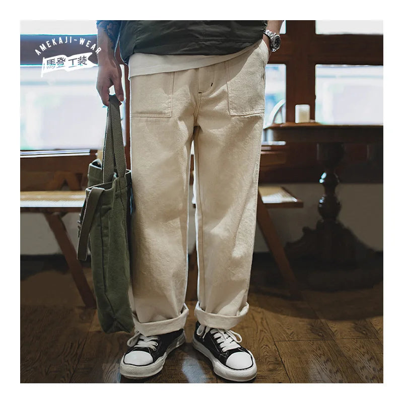Men's Vintage Casual Loose Fit Cargo Pants | Comfortable Chino Trousers