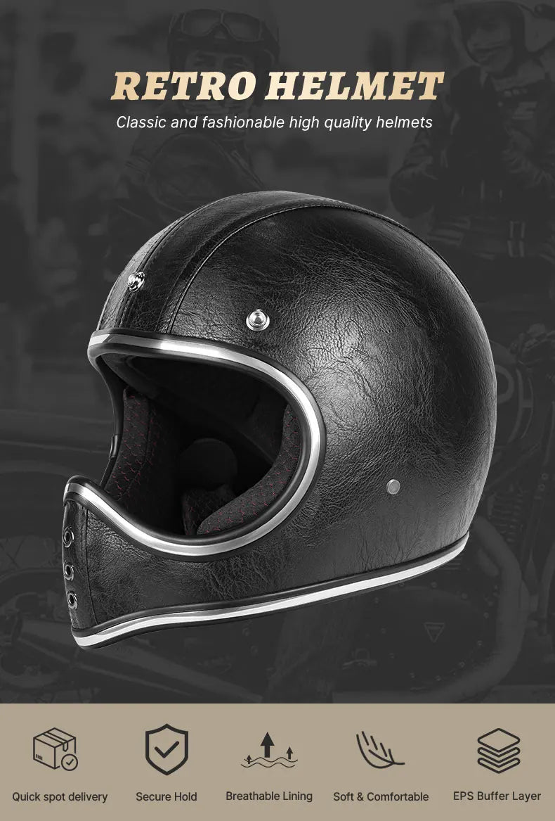Yellow Vintage Full Face Helmet with Photochromic Goggles | Safety & Style