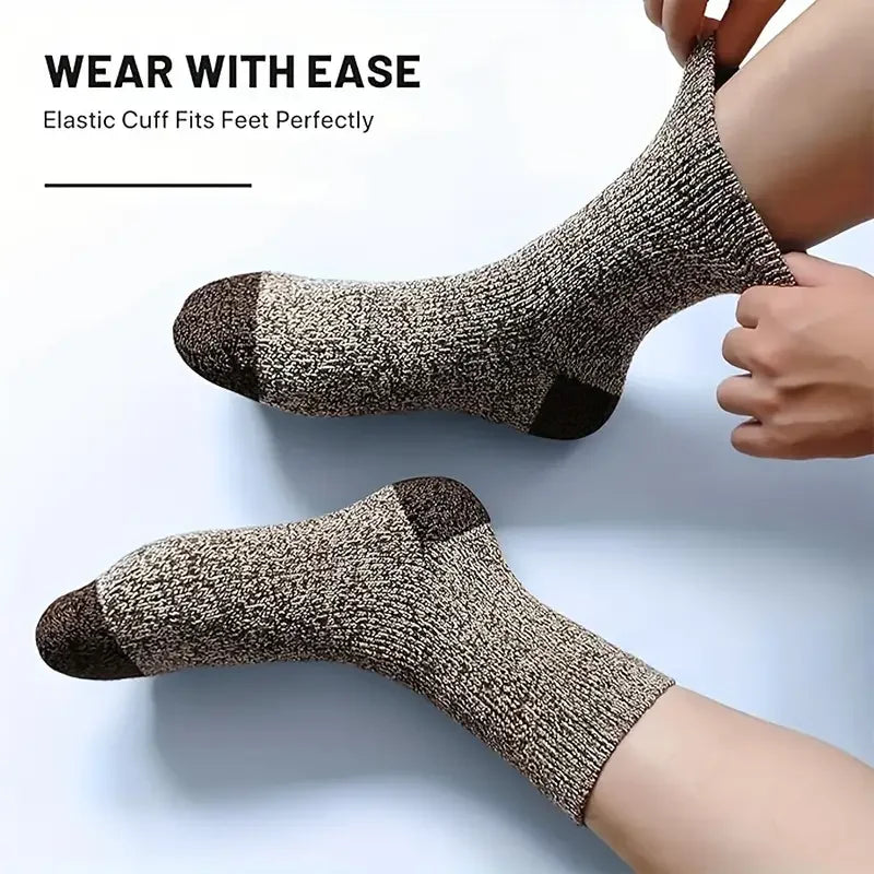 Men's Merino Wool Mid-Calf Socks | Super Thick & Thermal Comfort