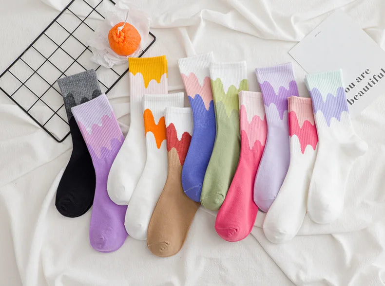 Unisex Checkerboard Socks | Trendy Geometric Cotton Streetwear