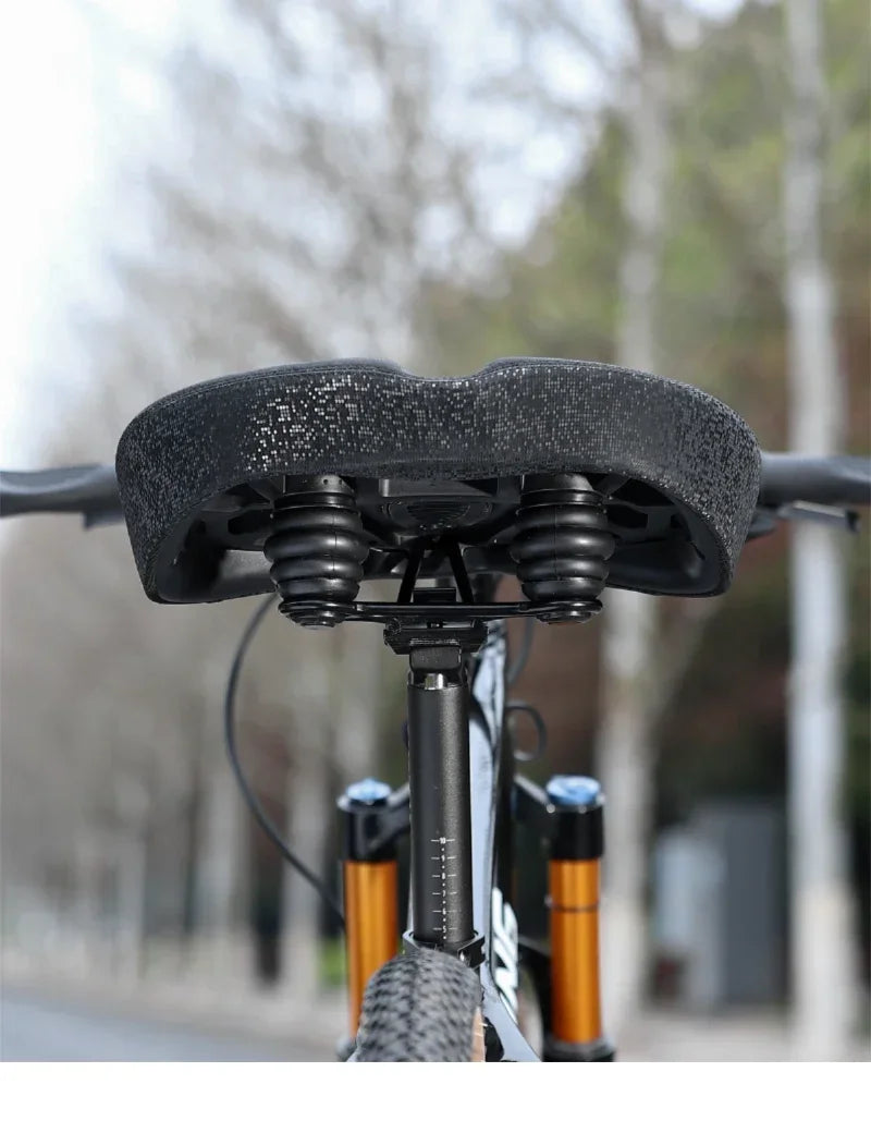 Ultra Wide Ergonomic MTB Saddle | Comfortable Shock-Absorbing Seat