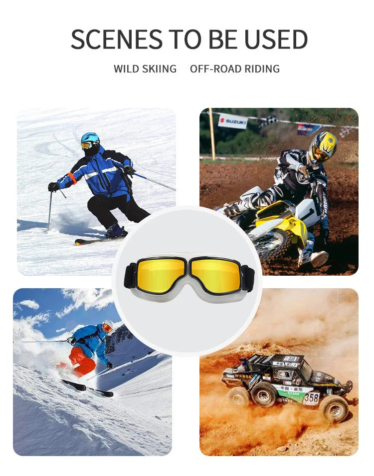 Retro Windproof Motorcycle Glasses | Foldable Sunglasses