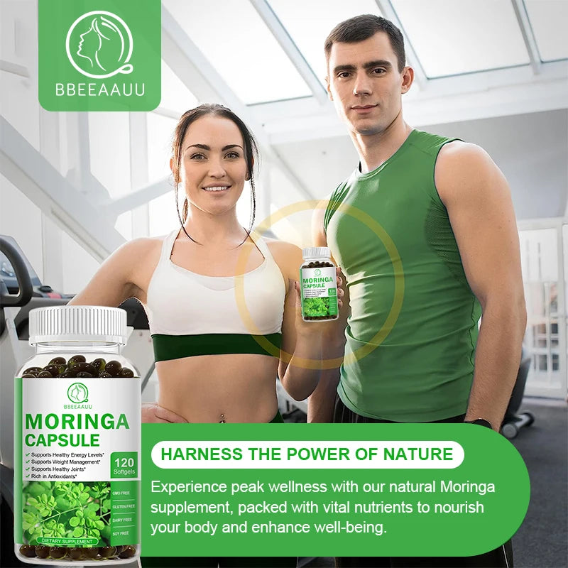 Natural Moringa Capsules for Energy, Skin & Intestinal Health