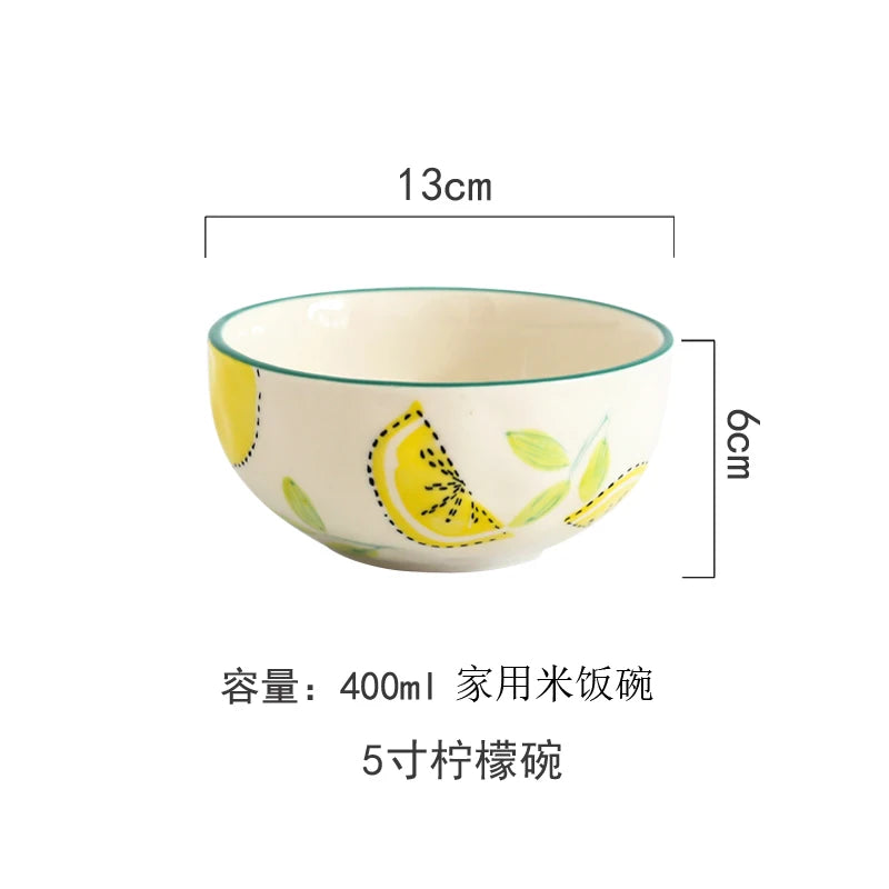 Japanese Style Ceramic Dining Set | Elegant Lemon Collection