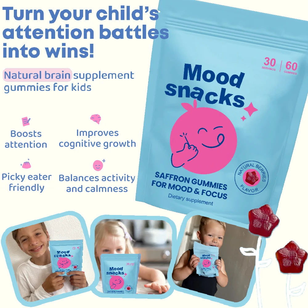 Kids Saffron Gummies for Mood Support | Sugar-Free Berry Treats