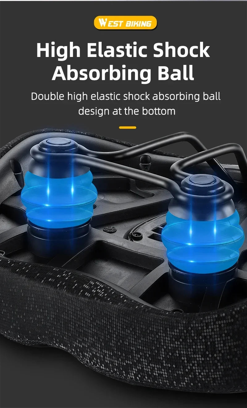 Ultra Wide Ergonomic MTB Saddle | Comfortable Shock-Absorbing Seat