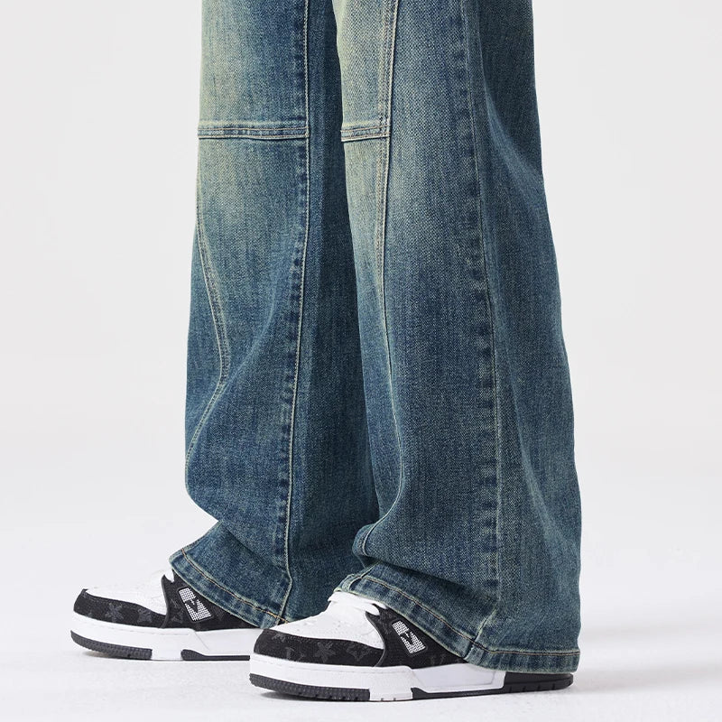 Men's Flared Boot Cut Jeans | Comfortable Vintage Casual Trousers