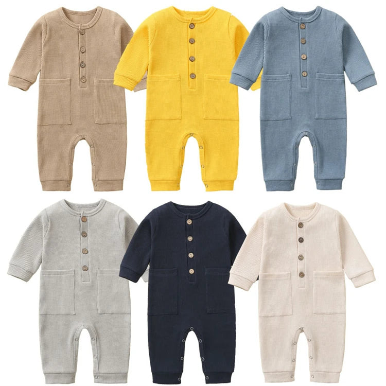 Soft Cotton Newborn Baby Romper | Long Sleeve Infant Jumpsuit
