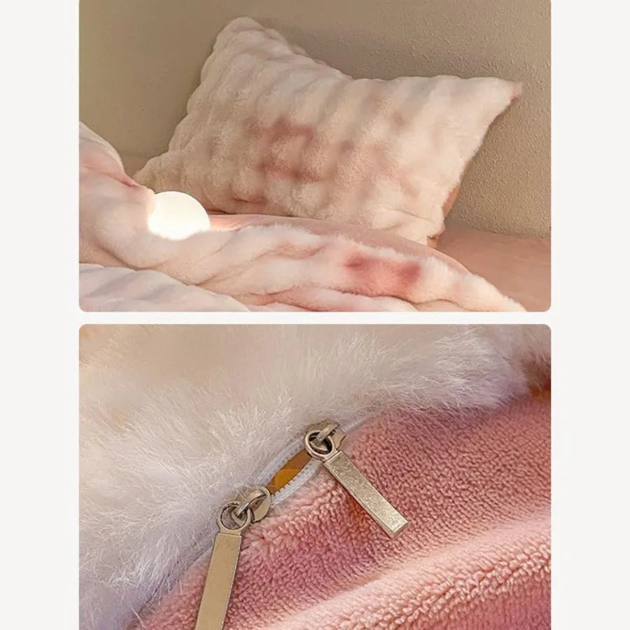 King Size Fluffy Plush Shaggy Bedding Set | Cozy & Reversible Design