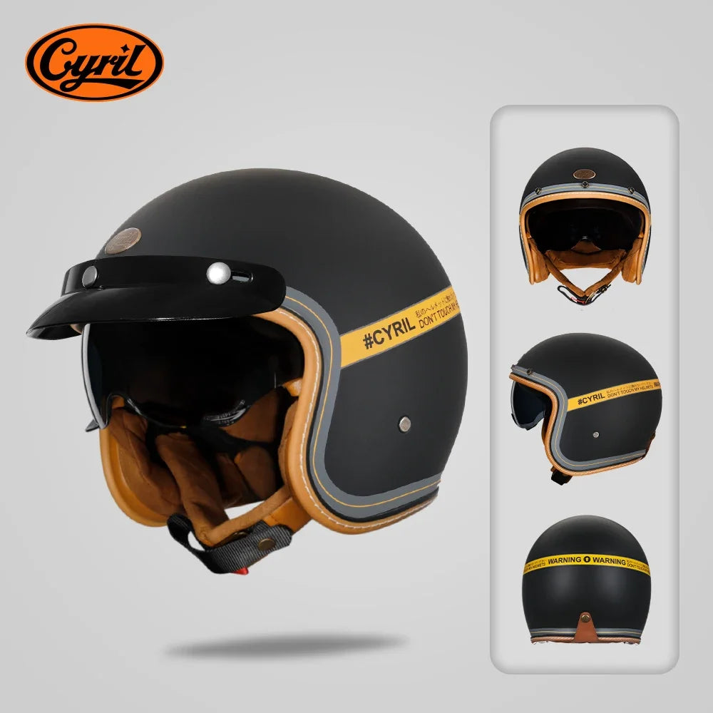 Lightweight Retro Open Face Motorcycle Helmet for Men & Women