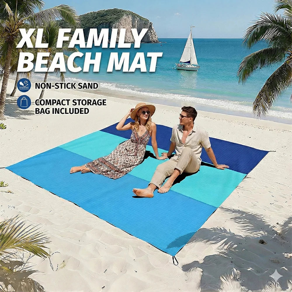 Oversized Lightweight Beach Blanket | Sand Free Waterproof Mat