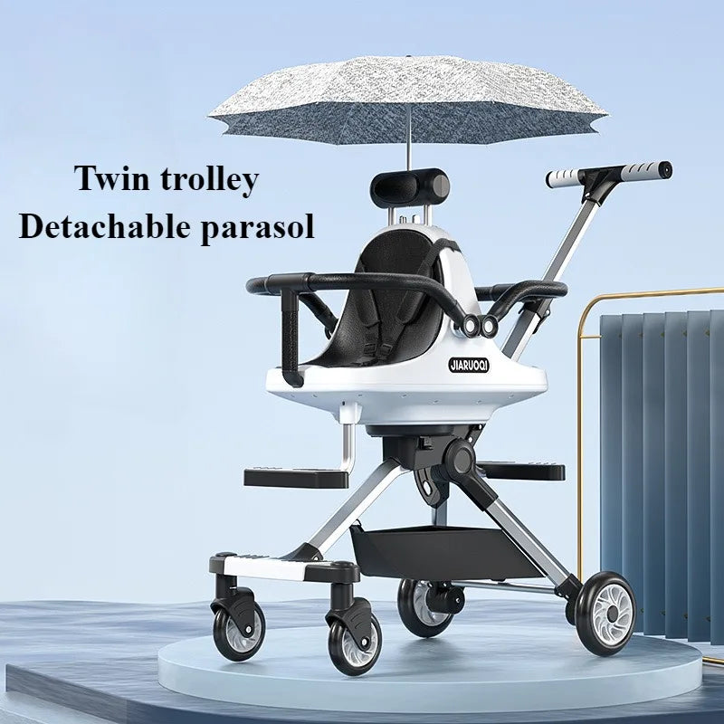 Lightweight Double Stroller with Canopy for Infants & Toddlers