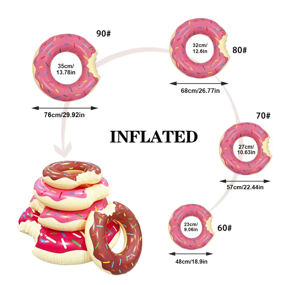 Inflatable Donut Swim Ring | Fun Pool Float for Kids & Adults