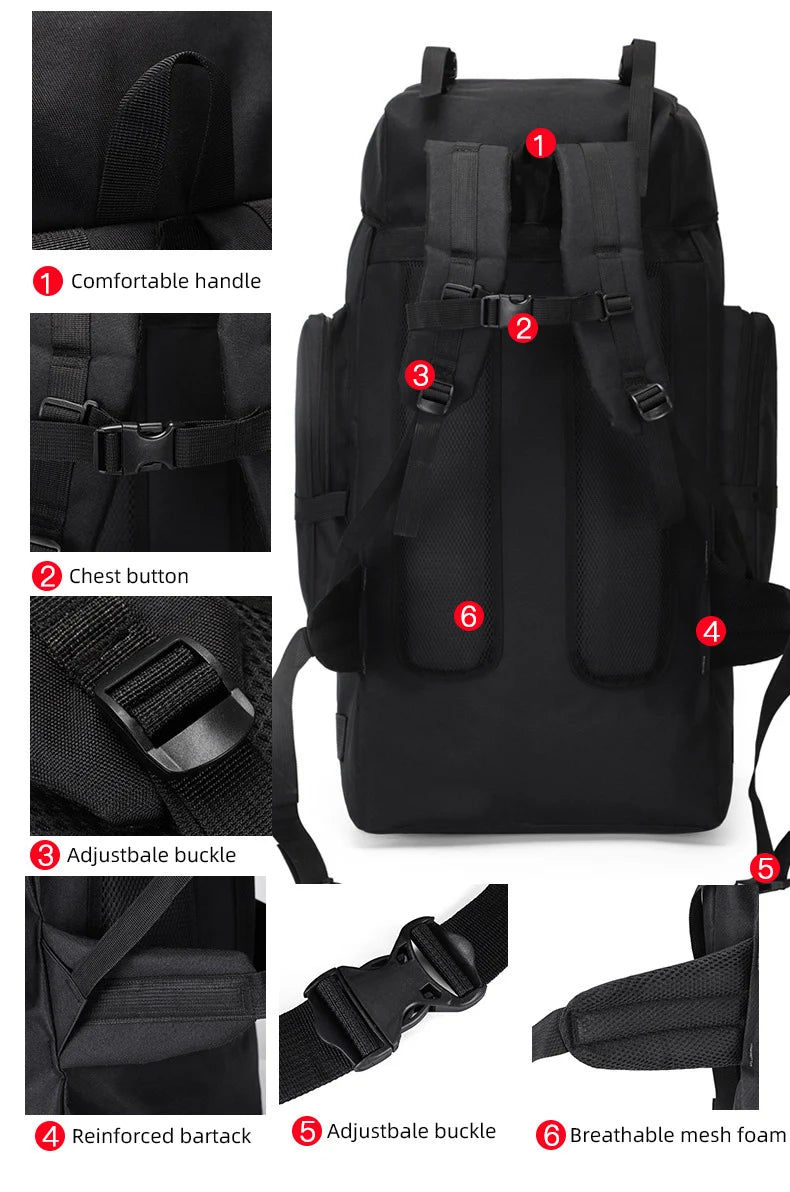 Large 130L Hiking Camping Backpack | Durable Outdoor Rucksack