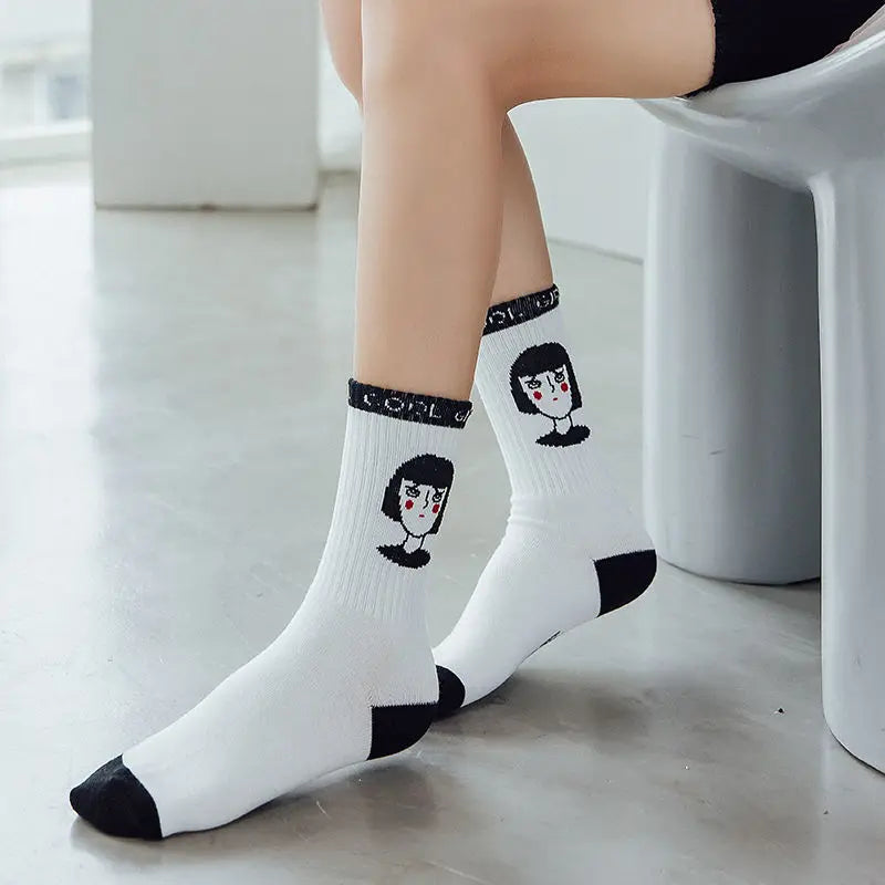 Cute Patterned Cotton Crew Socks for Women | Fun & Stylish Designs