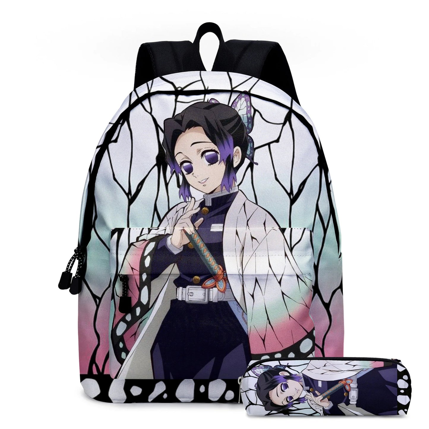 Anime Demon Slayer Backpack Set | Stylish Schoolbag & Pen Bag