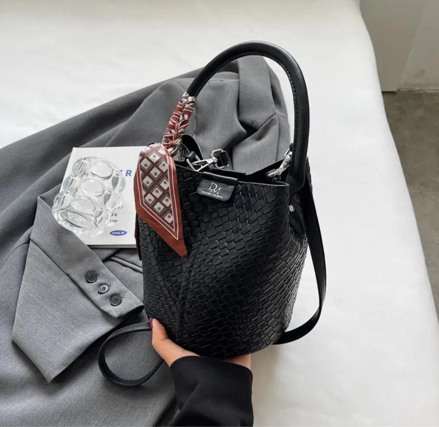 Bolso de cubo chic para mujer | Bolso de mano tejido de moda para cada ocasión
