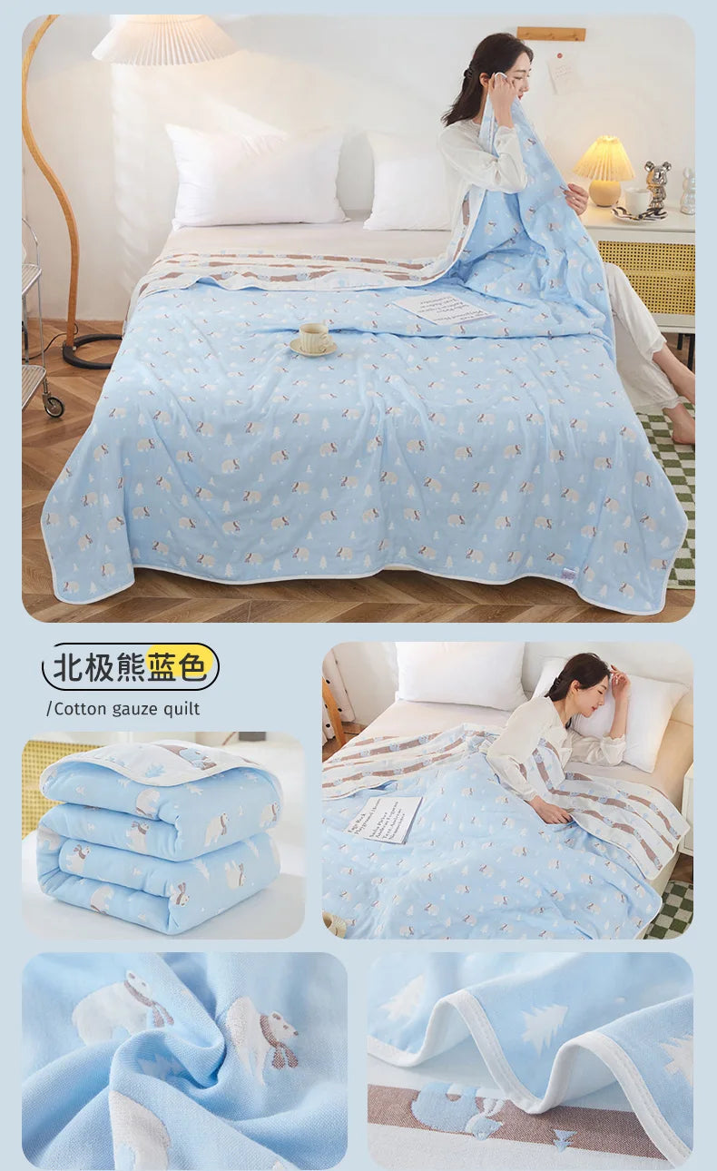 Breathable Summer Quilt | Multi-functional Cotton Towel Blanket