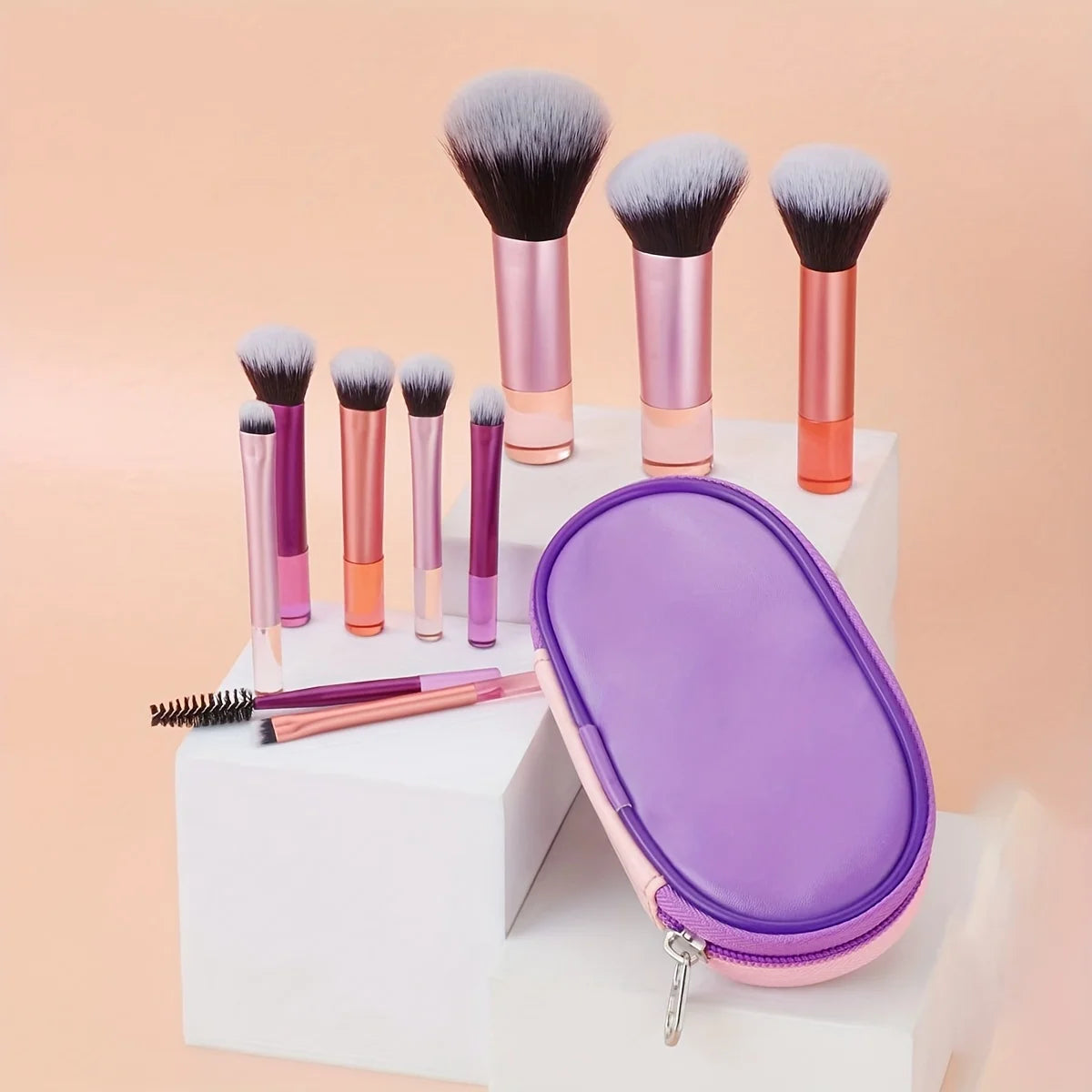 10pcs Professional Makeup Brush Set | Ultra-Soft Wool Fiber Brushes for Full Face 2026