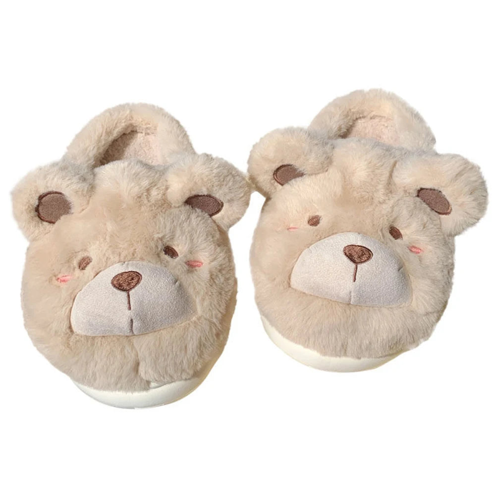 Adorable Bear Plush Slippers | Cozy & Warm Indoor Footwear
