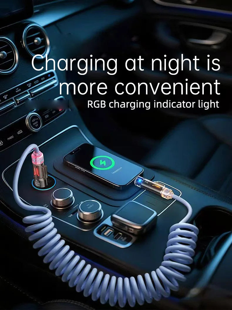 4-IN-1 RGB USB Type C Fast Charger & Data Cable - 1.8M