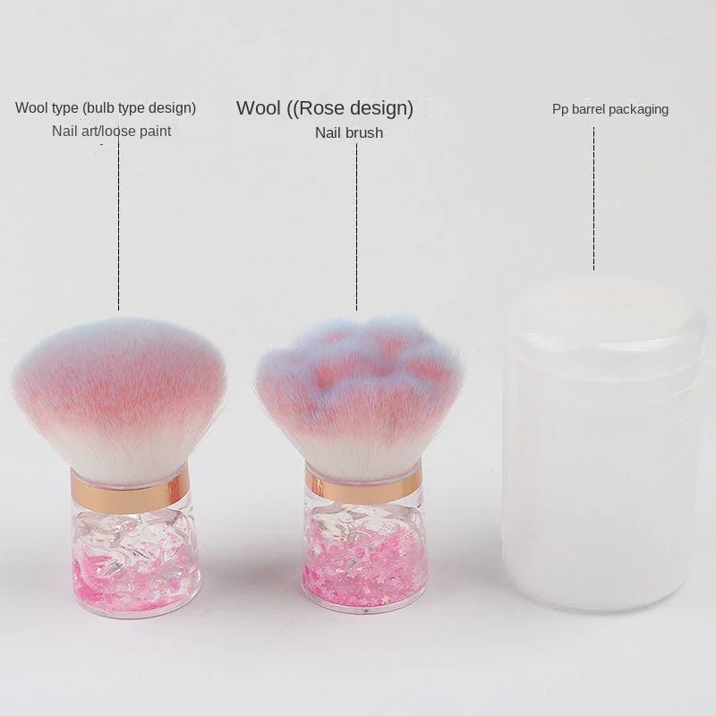 Portable Pink Blush and Nail Dust Brush | Essential Beauty Tool