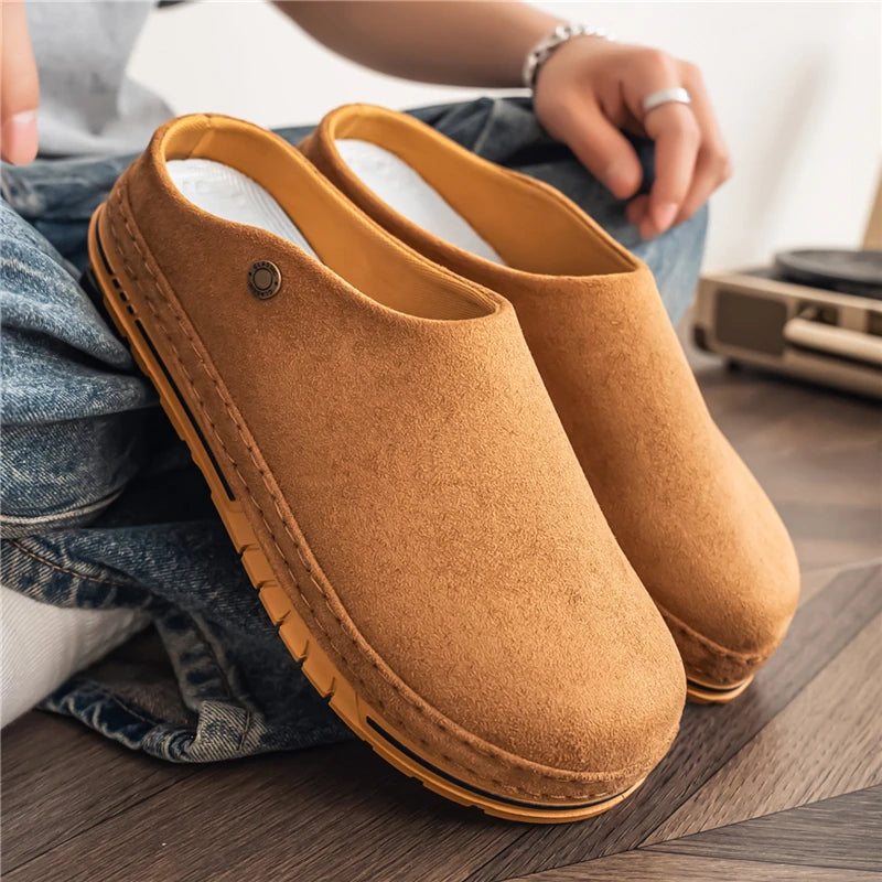 Men's Wide Toe Box Mules | Comfy Slip-On Loafers for Daily Use