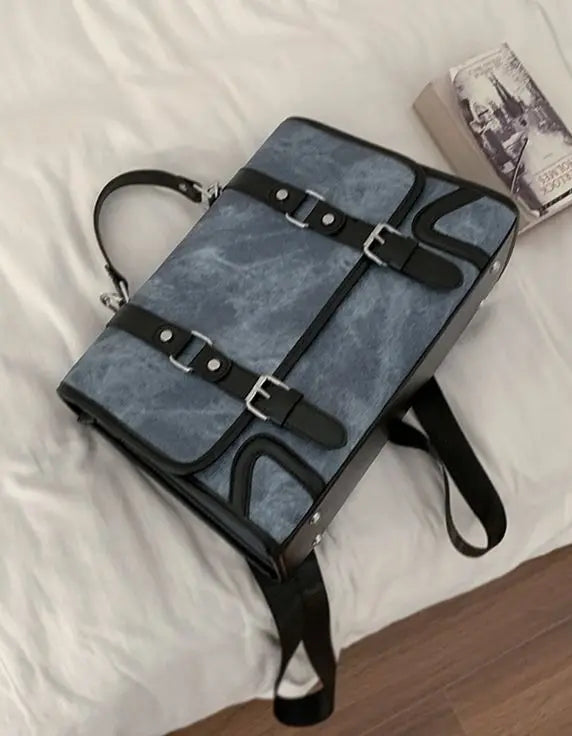 Chic Women's Preppy Backpack | Trendy Leather Handle Schoolbag