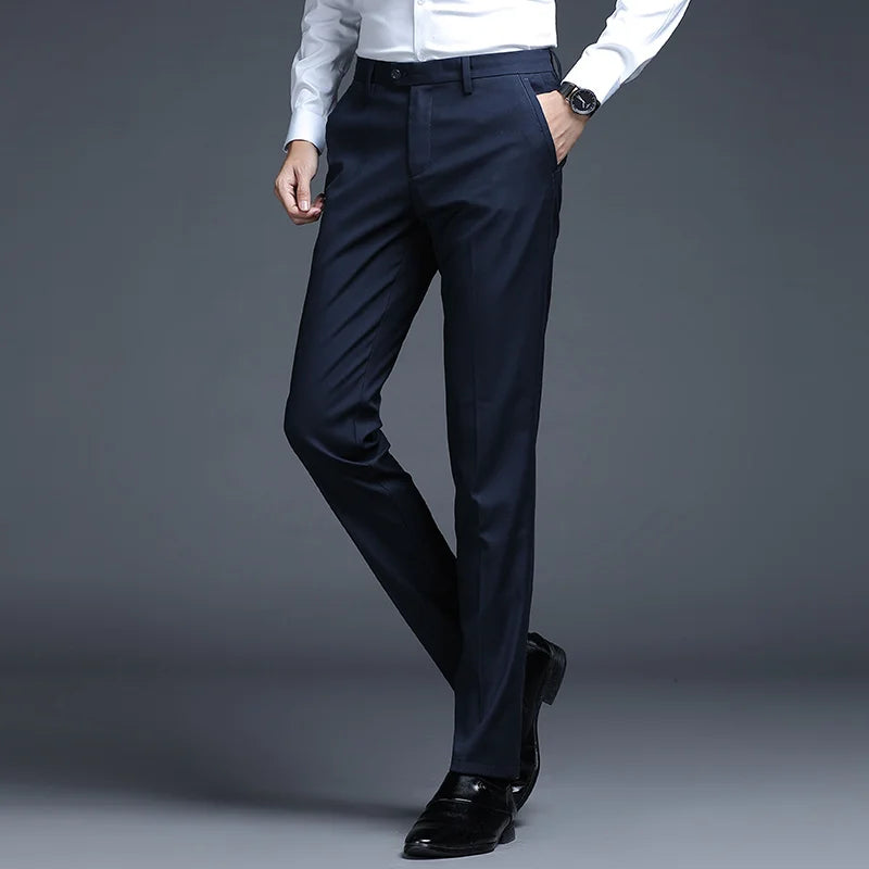 Men's Relaxed Fit Business Suit Pants | Stylish Office Trousers
