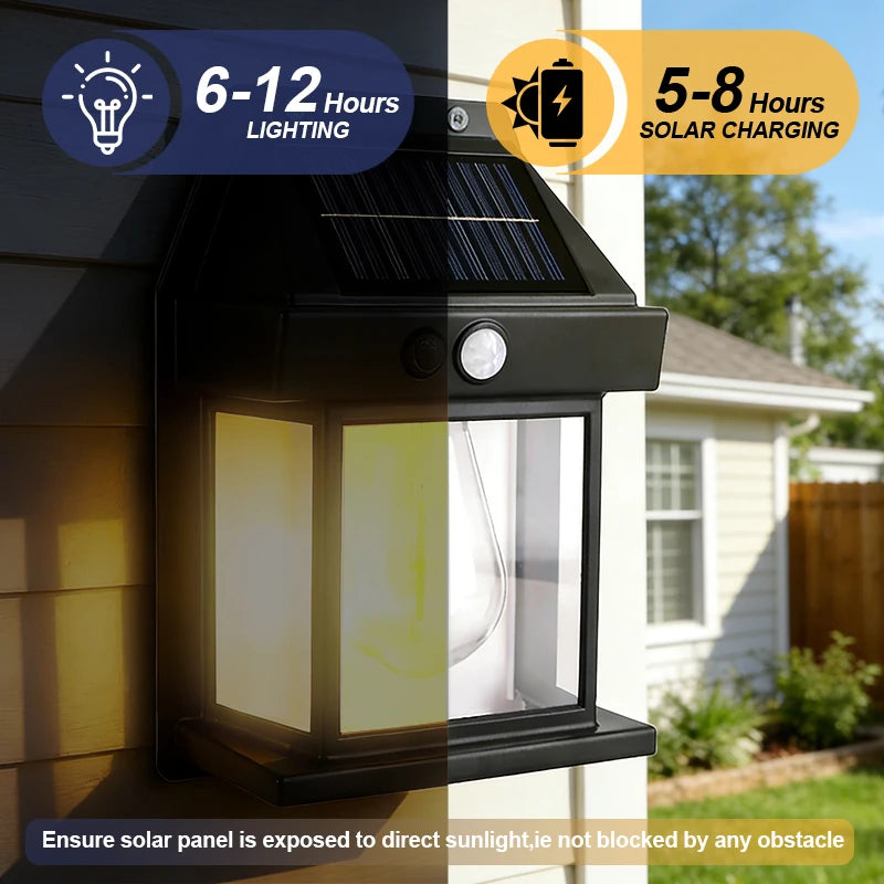 Outdoor Solar Wall Lights | Waterproof with 3 Lighting Modes