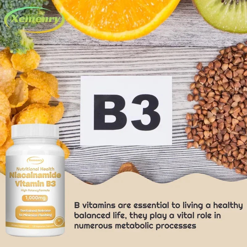 Niacinamide Vitamin B3 Capsules | Boost Brain & Heart Health