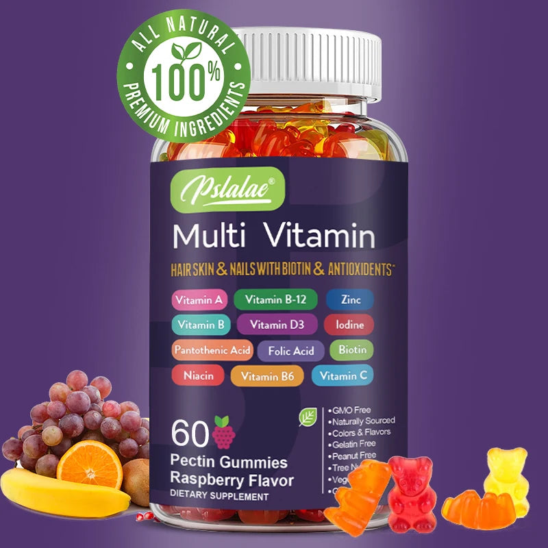 Multivitamin Gummies for Energy, Skin, Hair, Immune Support