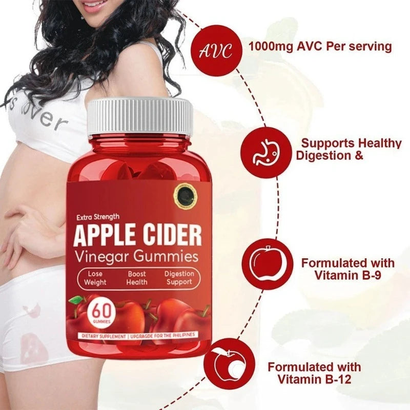 Apple Cider Vinegar Gummies with Vitamin B12 | 60 Count Supplement