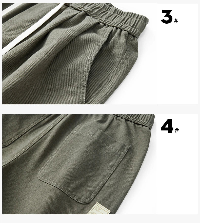 Comfortable Loose Men's Trousers | 100% Cotton Khaki Pants