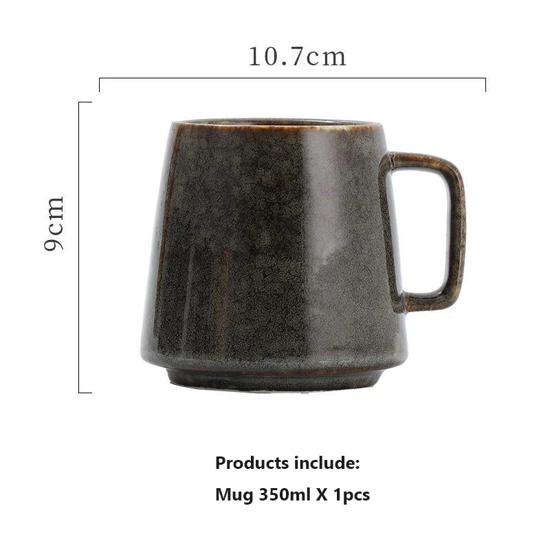 Vintage Ceramic Mug | High-Capacity Coffee and Tea Cup