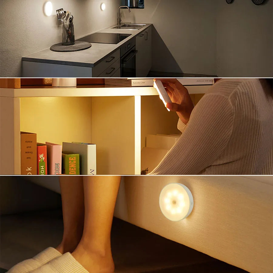 Smart LED Night Light with Motion Sensor | USB Rechargeable Lamp