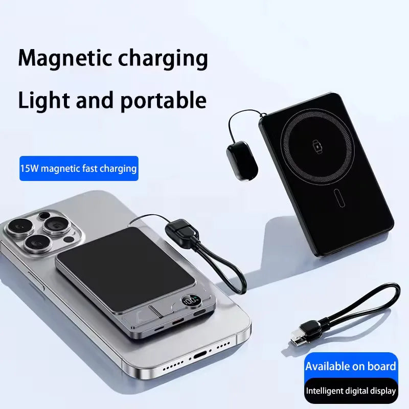 Ultra Slim Magnetic Wireless Power Bank | Fast Charging Portable Battery
