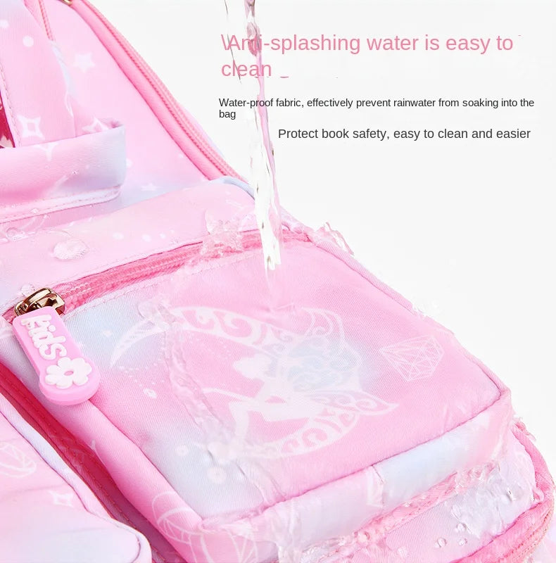 Cute Waterproof Rainbow Backpack for Girls | Spine Support Design