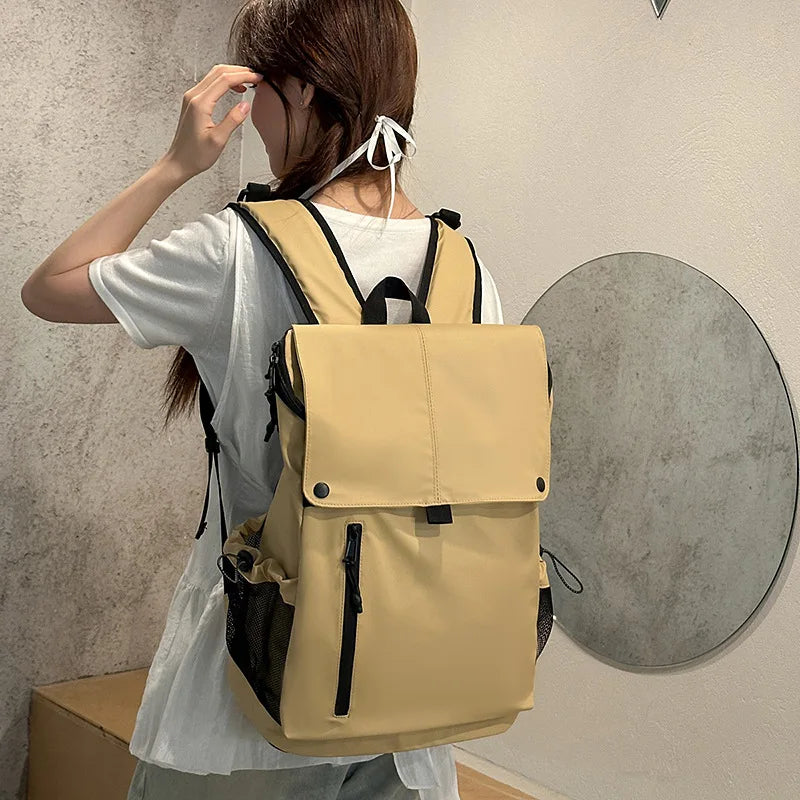 Large Waterproof Leather Backpack for Travel & Business - Unisex