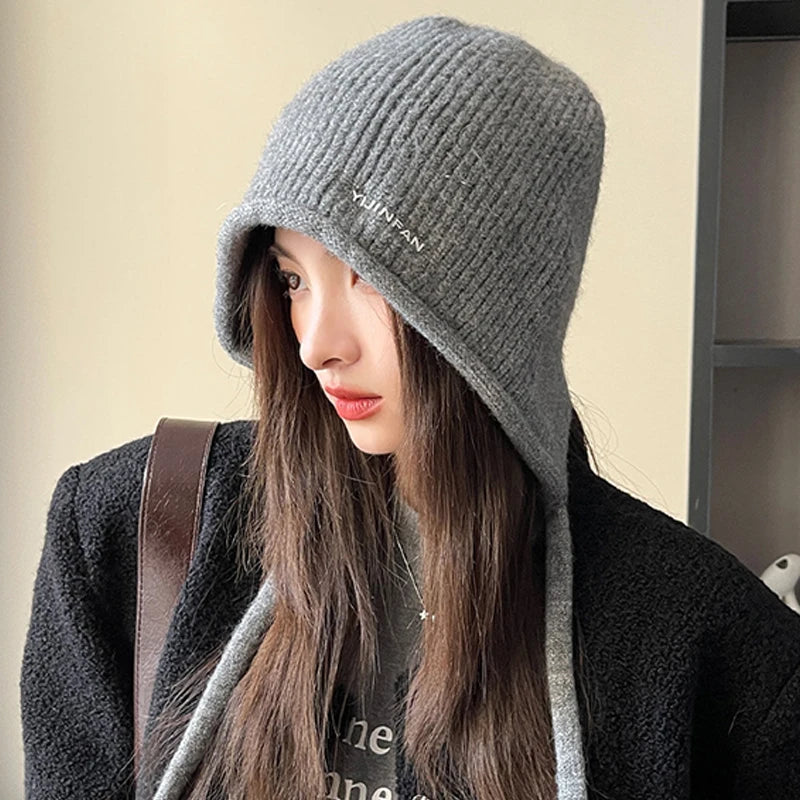 Women's Cute Knitted Earflap Beanie | Cozy Winter Warm Hat