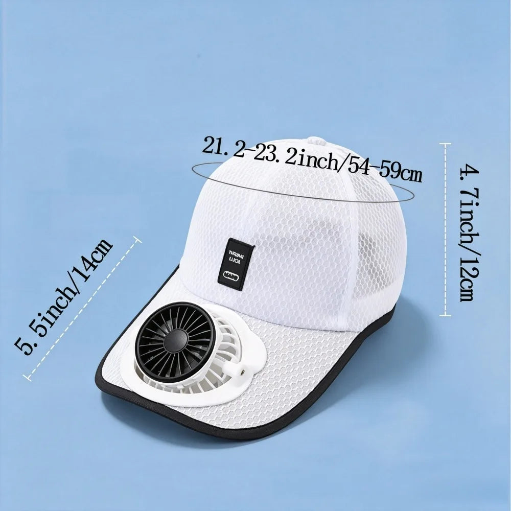 Solar Powered Baseball Cap with Fan | Sun Protection Hat
