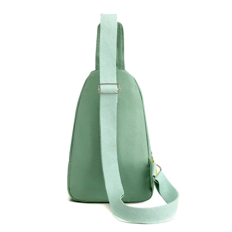 Chic Embroidered Canvas Chest Bags for Women | Versatile Crossbody Style