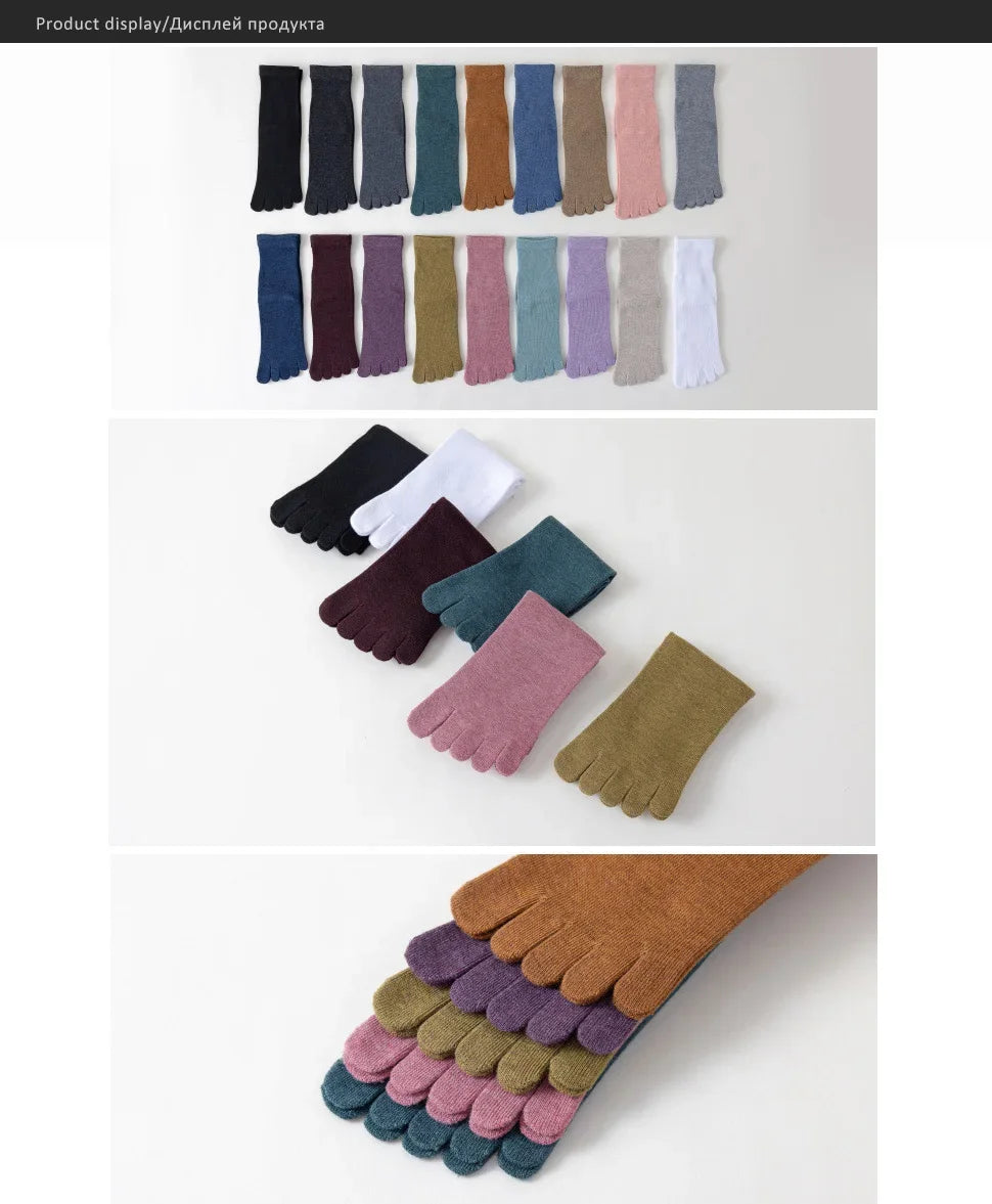 Compression Yoga Five Finger Socks for Women | Non-Slip Fitness Gear