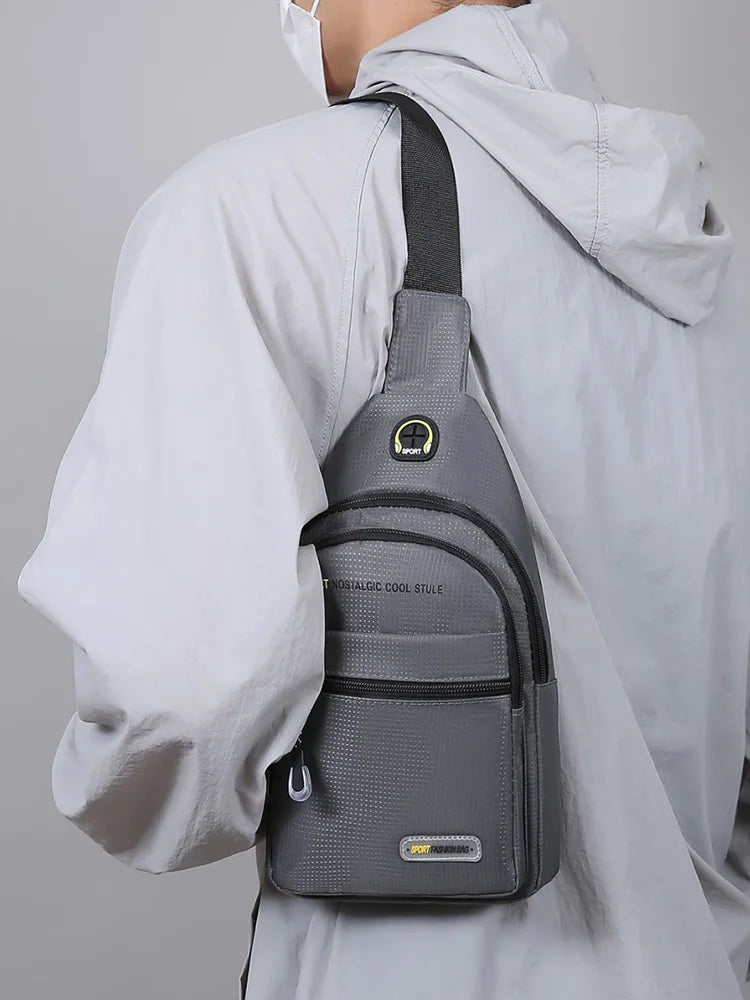 Men's Casual Shoulder Bag with Multiple Pockets for Storage Suitable for Lightweight Shoulder Bags Multifunctional Chest Bags